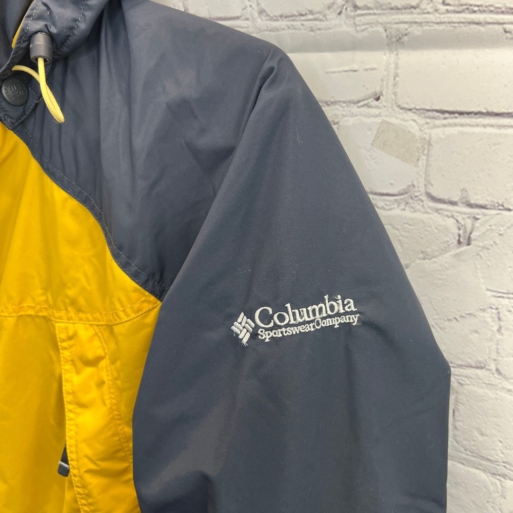 Columbia Interchange Core Jacket Women's L Yellow Hooded Packable Rain Shell - Picture 8 of 12